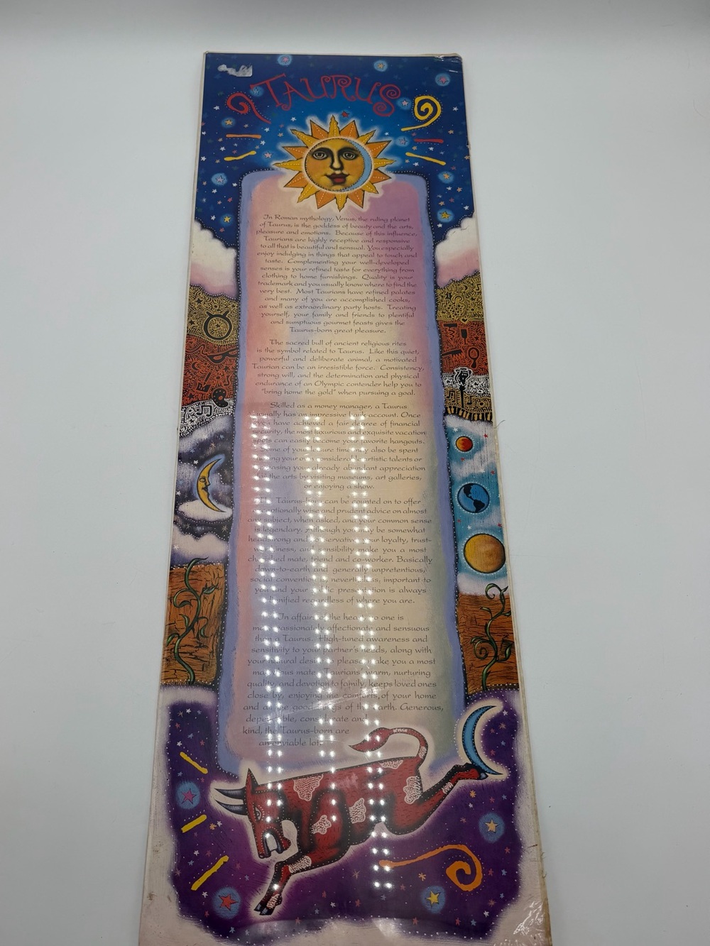 Vintage 1994 Taurus Astrology Poster Joel Nakamura Celestial Whimsigoth Sealed